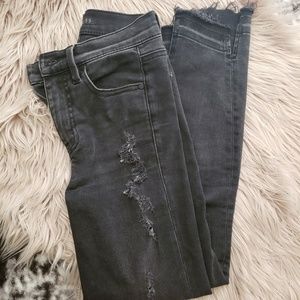 LEVEL 99 Boutique Distressed Black Skinnies Sz 24